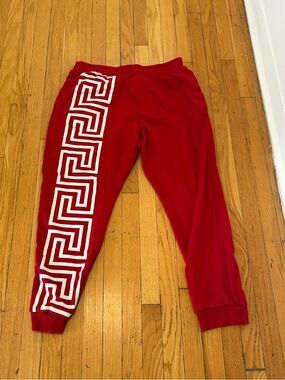 Versace Red Sweatpant Waistband with Branded Label